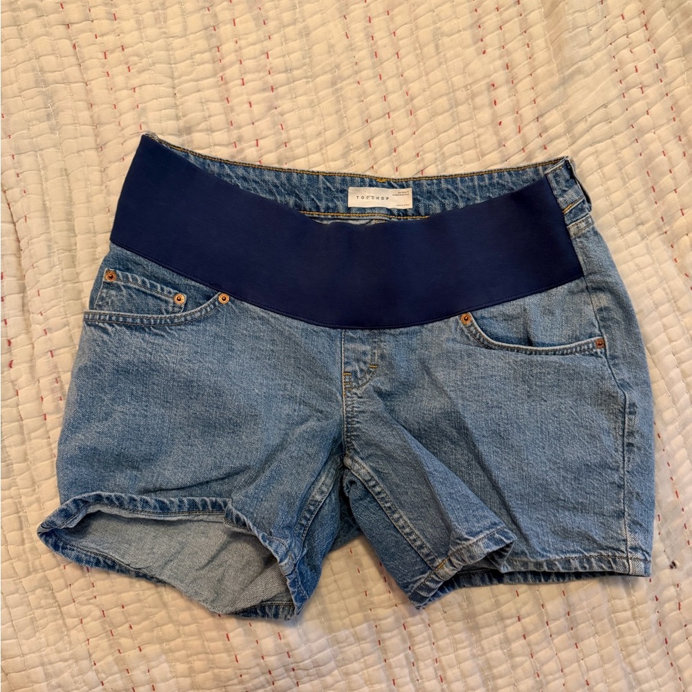 TOPSHOP Maternity Shorts- Classic Denim